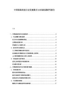 中國保險科技行業發展模式與市場機遇研究報告