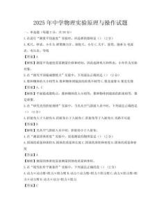 2025年中學物理實驗原理與操作試題