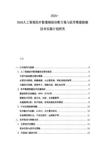 2025-2030人工智能醫療影像輔助診斷方案與醫學數據脫敏技術實施計劃研究