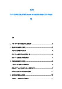 2025-2030世界旅游業市場變化分析及中國旅游業國際合作機遇研究