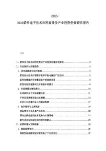 2025-2030柔性電子技術應用前景及產業投資價值研究報告