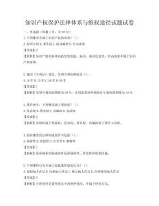 知識產權保護法律體系與維權途徑試題試卷
