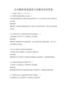 公共服务体系建设与实施考试及答案