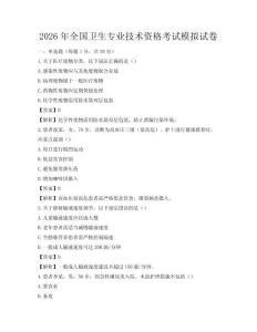2026年全国卫生专业技术资格考试模拟试卷