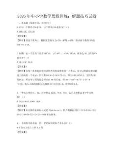 2026年中小學數學思維訓練：解題技巧試卷