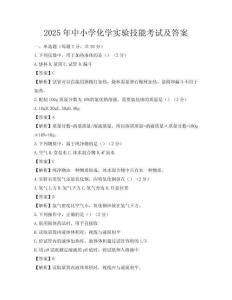2025年中小学化学实验技能考试及答案