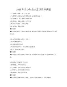 2026年青少年安全意識培養試題