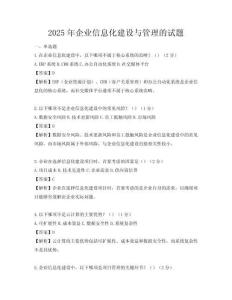 2025年企業(yè)信息化建設(shè)與管理的試題