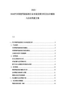 2025-2030汽车智能驾驶系统行业市场发展分析及安全辅助与自动驾驶方案