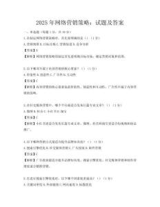 2025年网络营销策略：试题及答案