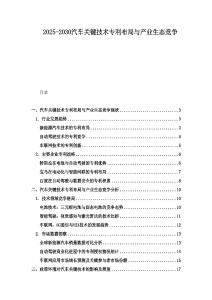 2025-2030汽车关键技术专利布局与产业生态竞争