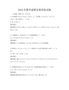 2025年数学建模竞赛训练试题