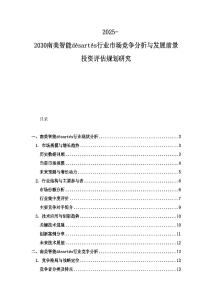 2025-2030南美智能désartés行业市场竞争分析与发展前景投资评估规划研究