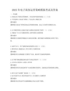 2025年電子商務運營策略模擬考試及答案