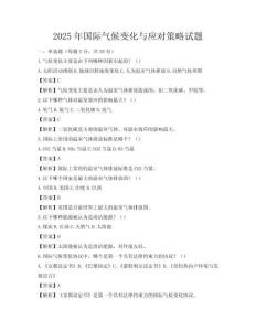 2025年国际气候变化与应对策略试题