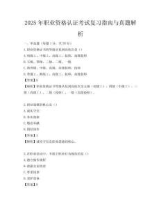 2025年职业资格认证考试复习指南与真题解析