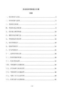 企业培训考核设计方案