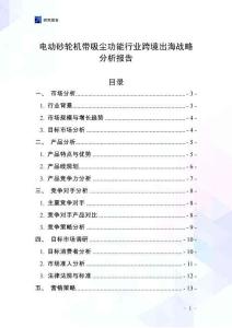 電動砂輪機帶吸塵功能行業跨境出海戰略分析報告