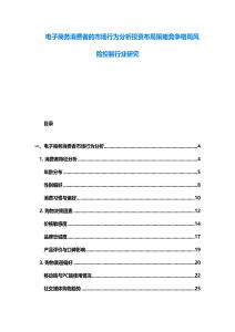 电子商务消费者的市场行为分析投资布局策略竞争格局风险控制行业研究