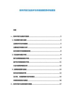 软件开发行业技术与市场发展竞争评估报告