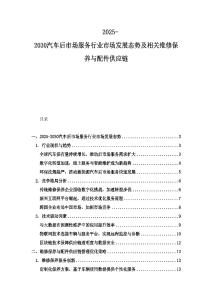 2025-2030汽車后市場服務行業(yè)市場發(fā)展態(tài)勢及相關維修保養(yǎng)與配件供應鏈