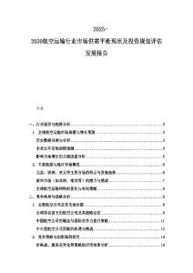 2025-2030航空运输行业市场供需平衡现状及投资规划评估发展报告