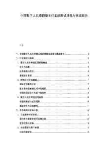 中國(guó)數(shù)字人民幣跨境支付系統(tǒng)測(cè)試進(jìn)展與挑戰(zhàn)報(bào)告