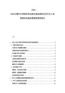 2025-2030日德汽車零部件供應(yīng)商市場深度研討及汽車工業(yè)智能化改造發(fā)展趨勢前沿報告