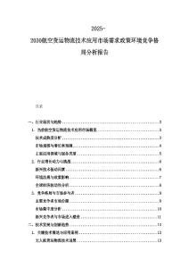 2025-2030航空货运物流技术应用市场需求政策环境竞争格局分析报告