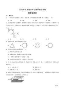2026年人教版小升初数学模拟试卷附答案解析
