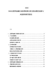 2025-2030互聯(lián)網(wǎng)金融行業(yè)監(jiān)管政策分析及商業(yè)模式創(chuàng)新與風險控制研究報告
