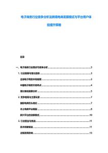 電子商務行業(yè)競爭分析及跨境電商發(fā)展模式與平臺用戶體驗提升策略