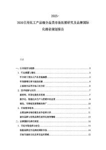 2025-2030日用化工產品細分品類市場拓展研究及品牌國際化路徑規劃報告