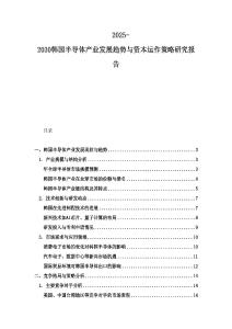 2025-2030韓國半導體產業發展趨勢與資本運作策略研究報告