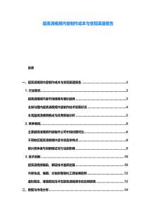 超高清视频内容制作成本与变现渠道报告