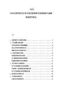 2025-2030互聯網醫療行業市場全面調研及發展趨勢與戰略規劃研究報告