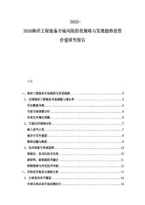 2025-2030海洋工程裝備市場風(fēng)險防范策略與發(fā)展趨勢投資價值研究報告