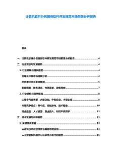 计算机软件外包服务软件开发规范市场前景分析报告