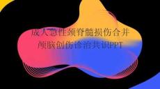 成人急性頸脊髓損傷合并顱腦創傷診治共識PPT
