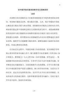 初中數學微專題課堂教學優化策略探析