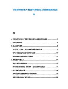 计算机软件开发人才竞争环境动态及行业发展前景评估报告