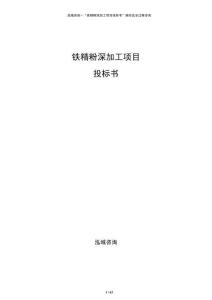 铁精粉深加工项目投标书
