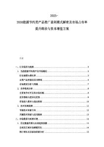 2025-2030能源节约类产品推广盈利模式解密及市场占有率提升路径与资本增值方案