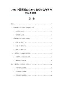 2026中国照明企业ESG表现评估与可持续发展路径