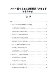 2026中国锂电池正极材料技术突破与市场格局分析
