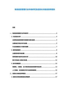 物流信息管理行業市場研究及信息化與物流效率報告