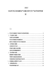 2025-2030汽車后市場服務(wù)產(chǎn)業(yè)鏈分析汽車產(chǎn)業(yè)評估研究規(guī)劃