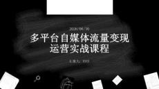 多平台自媒体流量变现运营实战课程