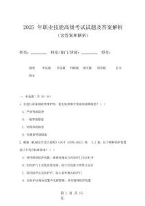 2025年職業技能高級考試試題及答案解析