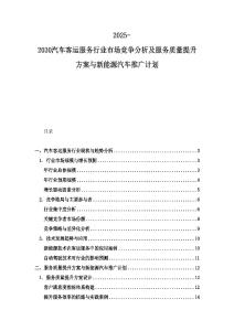 2025-2030汽車客運服務行業市場競爭分析及服務質量提升方案與新能源汽車推廣計劃